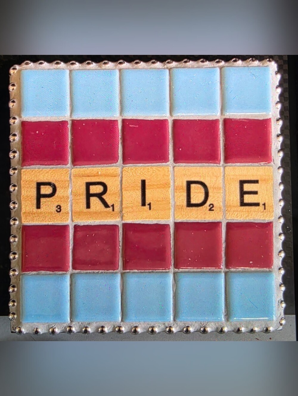 Artisan Trans Pride Mosaic Tile Coasters - Set of 2